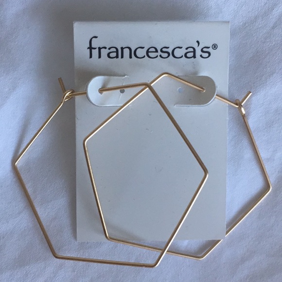 Francesca's Collections Jewelry - Gold geometric hoop earrings